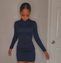 Load image into Gallery viewer, Be A Problem Bold Lace-Up Dress
