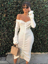 Load image into Gallery viewer, Off The Shoulder Knit Me Maxi Dress
