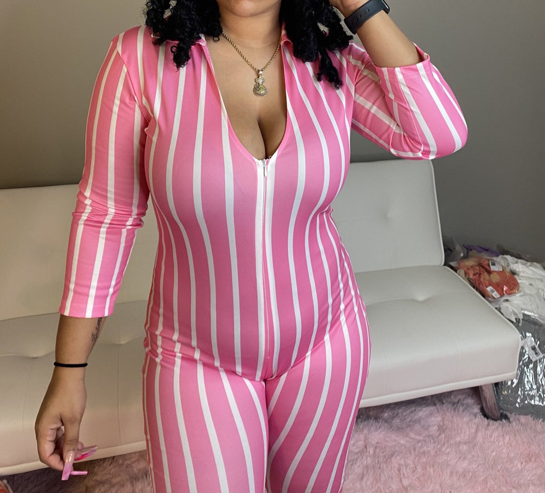 Feelin Flirty Striped Jump Suit