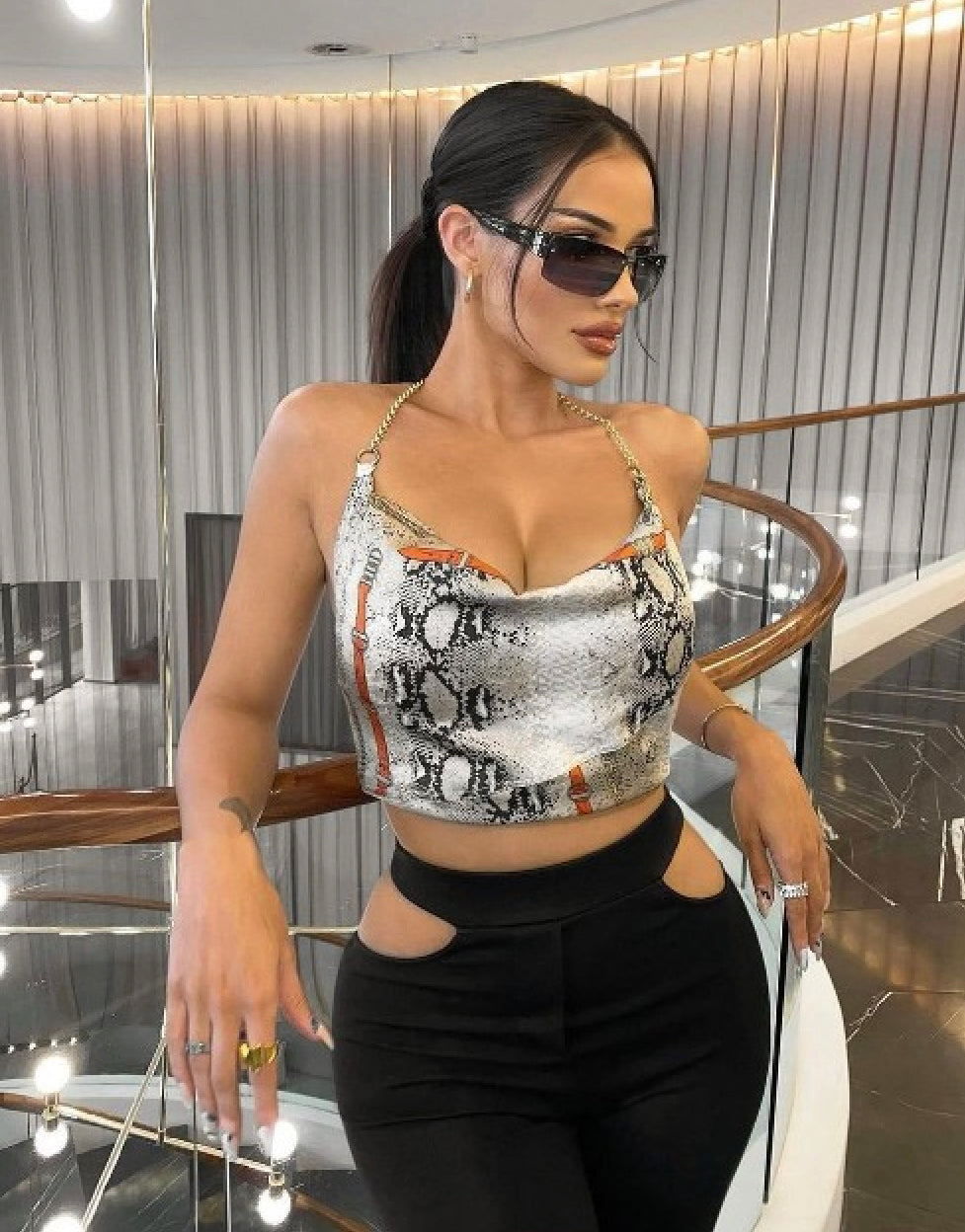 No Snakes Chain Crop Top
