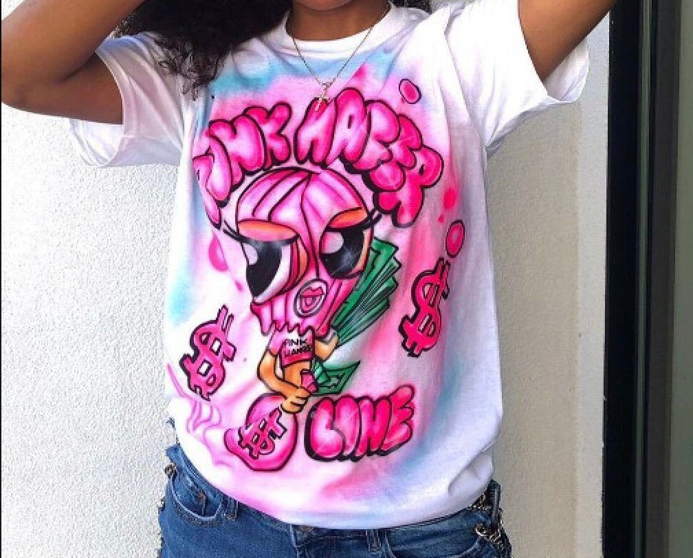 Pink Money Cartoon Graphic Tee